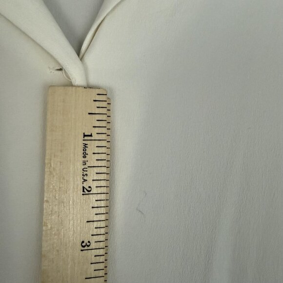 Lafayette 148 New York Shirt Womens 1X White Silk Button Front Rolled Sleeve - Picture 5 of 10
